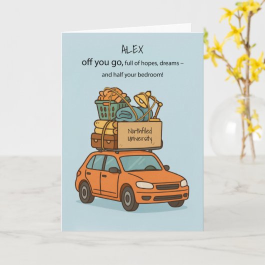 Grappig Uit Naar College Met Ingepakte Auto Custom Kaart (Gele Bloem)
