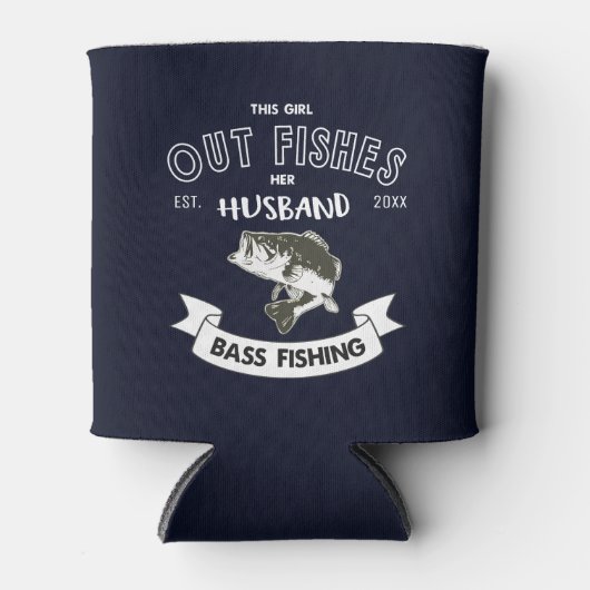 Grappig uit vis man vrouw bas Gevist Mok Blikjeskoeler