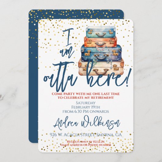 Grappig uitje hier pensioenfeest kaart (Voorkant / Achterkant)