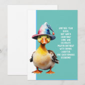 Grappig uitnodigingsverjaardagsfeestje wenskaart kaart (Voorkant / Achterkant)