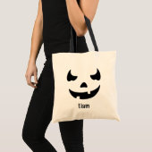 Grappig Uitziende Jack O'Lantern Aangepaste Naam Tote Bag (Voorkant (product))