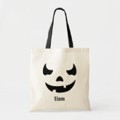 Grappig Uitziende Jack O'Lantern Aangepaste Naam Tote Bag (Voorkant)