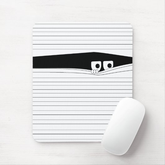 Grappig uitziende ogen achter de witte oogkleppen muismat (Met muis)