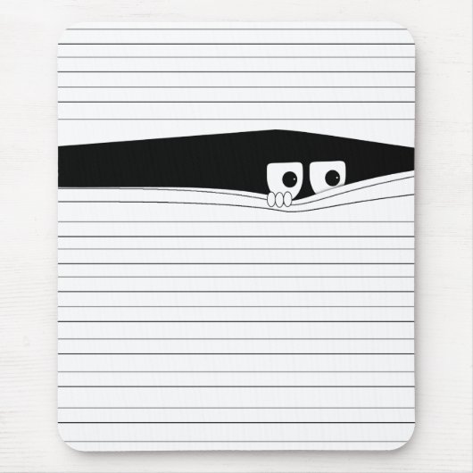 Grappig uitziende ogen achter de witte oogkleppen muismat (Voorkant)