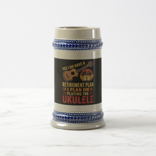 Grappig Ukelele Pensioenplan Bierpul (Center)