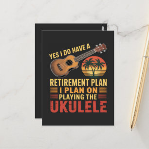 Grappig Ukelele Pensioenplan Briefkaart