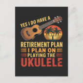 Grappig Ukelele Pensioenplan Briefkaart (Voorkant)