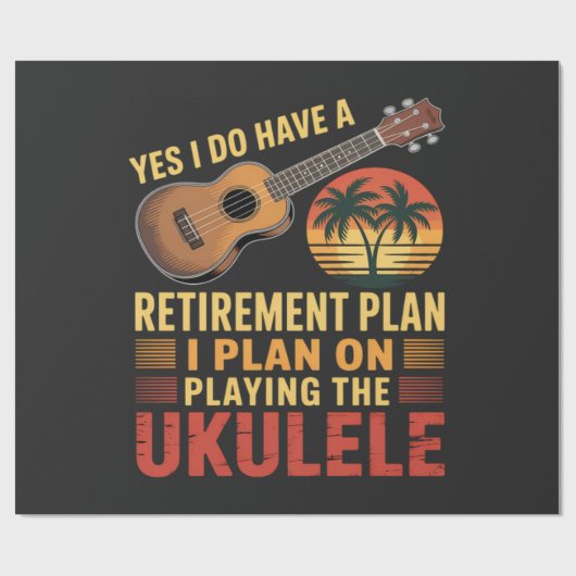 Grappig Ukelele Pensioenplan Cadeaupapier (Vlak)
