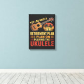 Grappig Ukelele Pensioenplan Canvas Afdruk (Insitu (Houten vloer))