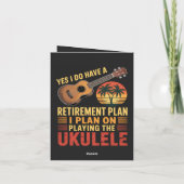 Grappig Ukelele Pensioenplan Feestdagen Kaart (Achterkant)