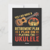 Grappig Ukelele Pensioenplan Feestdagenkaart (Achterkant)