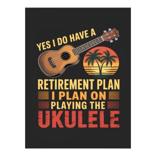 Grappig Ukelele Pensioenplan Foto Afdruk (Voorkant)
