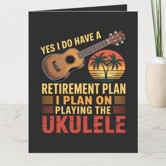 Grappig Ukelele Pensioenplan Kaart (Voorkant)