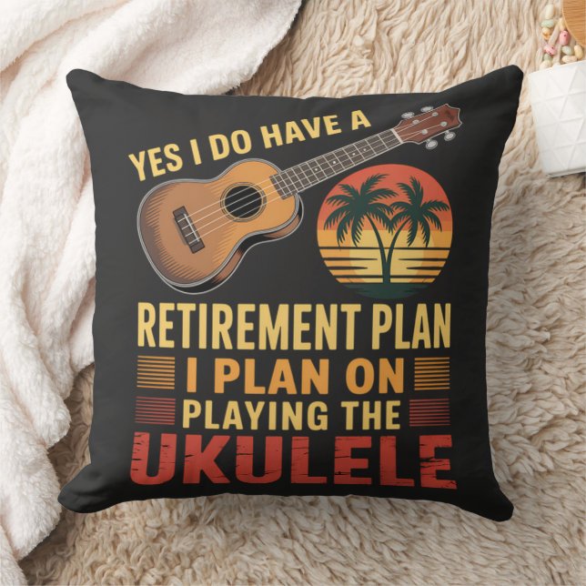 Grappig Ukelele Pensioenplan Kussen (Deken)