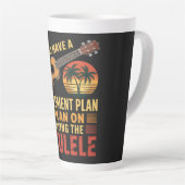 Grappig Ukelele Pensioenplan Latte Mok (Rechterhoek)