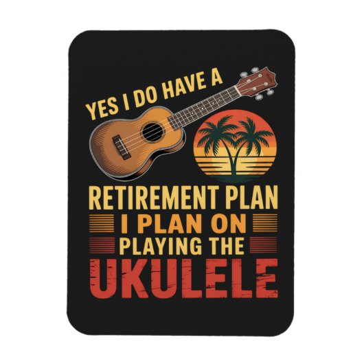 Grappig Ukelele Pensioenplan Magneet (Verticaal)