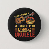 Grappig Ukelele Pensioenplan Ronde Button 5,7 Cm (Voorkant)