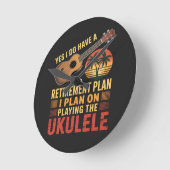 Grappig Ukelele Pensioenplan Ronde Klok (Hoek)