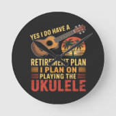 Grappig Ukelele Pensioenplan Ronde Klok (Voorkant)
