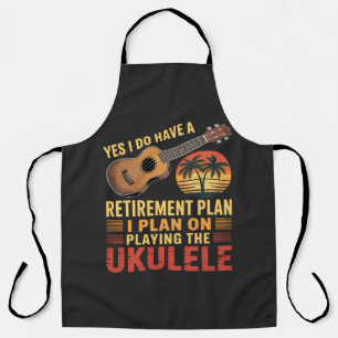 Grappig Ukelele Pensioenplan Schort