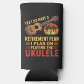 Grappig Ukelele Pensioenplan Seltzer Blikjeskoeler (Achterkant)
