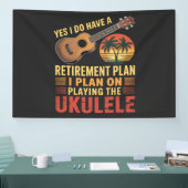 Grappig Ukelele Pensioenplan Spandoek (Beurs)