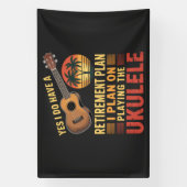 Grappig Ukelele Pensioenplan Spandoek (Verticaal)