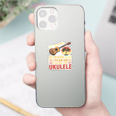Grappig Ukelele Pensioenplan Sticker (Telefoon)