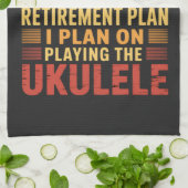 Grappig Ukelele Pensioenplan Theedoek (Gevouwen)