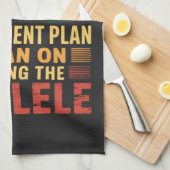 Grappig Ukelele Pensioenplan Theedoek (Quarter Fold)