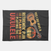 Grappig Ukelele Pensioenplan Theedoek (Horizontaal)