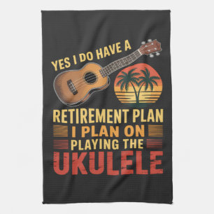 Grappig Ukelele Pensioenplan Theedoek