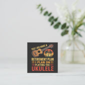 Grappig Ukelele Pensioenplan Vierkante Visitekaartje (Staand voorkant)