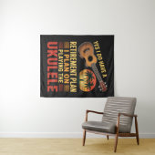 Grappig Ukulele Pensioenplan Wandkleed (In Situ (horizontaal))