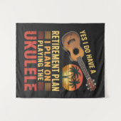 Grappig Ukulele Pensioenplan Wandkleed (Voorkant (horizontaal))