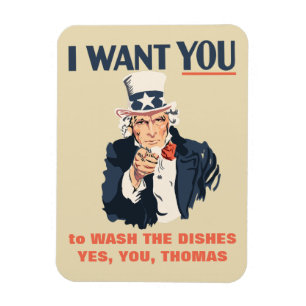 Grappig Uncle Sam Custom Bericht Magneet