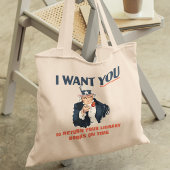 Grappig Uncle Sam Custom Bericht Tote Bag