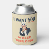 Grappig Uncle Sam Patriotic Custom Bericht Blikjeskoeler (Blikje Voorkant)