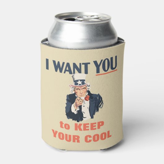 Grappig Uncle Sam Patriotic Custom Bericht Blikjeskoeler (Blikje Voorkant)