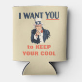 Grappig Uncle Sam Patriotic Custom Bericht Blikjeskoeler (Voorkant)