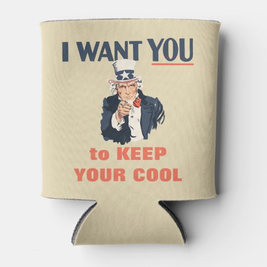 Grappig Uncle Sam Patriotic Custom Bericht Blikjeskoeler (Voorkant)