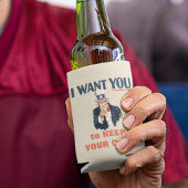 Grappig Uncle Sam Patriotic Custom Bericht Blikjeskoeler