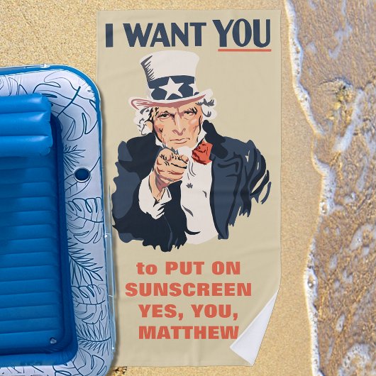 Grappig Uncle Sam Patriotic Custom Bericht Strandlaken