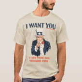 Grappig Uncle Sam Patriotic Custom Bericht T-shirt (Voorkant)
