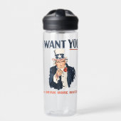Grappig Uncle Sam Patriotic Custom Waterfles (Voorkant)
