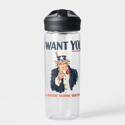 Grappig Uncle Sam Patriotic Custom Waterfles (Voorkant)