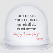 Grappig uniek cadeau voor vriend of man sneeuwbol (Voorkant)