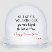 Grappig uniek cadeau voor vriend of man sneeuwbol (Achterkant)