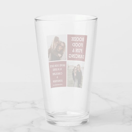 Grappig Uniek Save the Date Foto's Dansende Dans Glas (Achterkant)