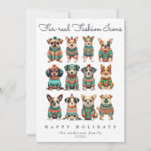 Grappig Unieke Kerst Humor Mode Huisdieren Honden Feestdagenkaart (Voorkant)